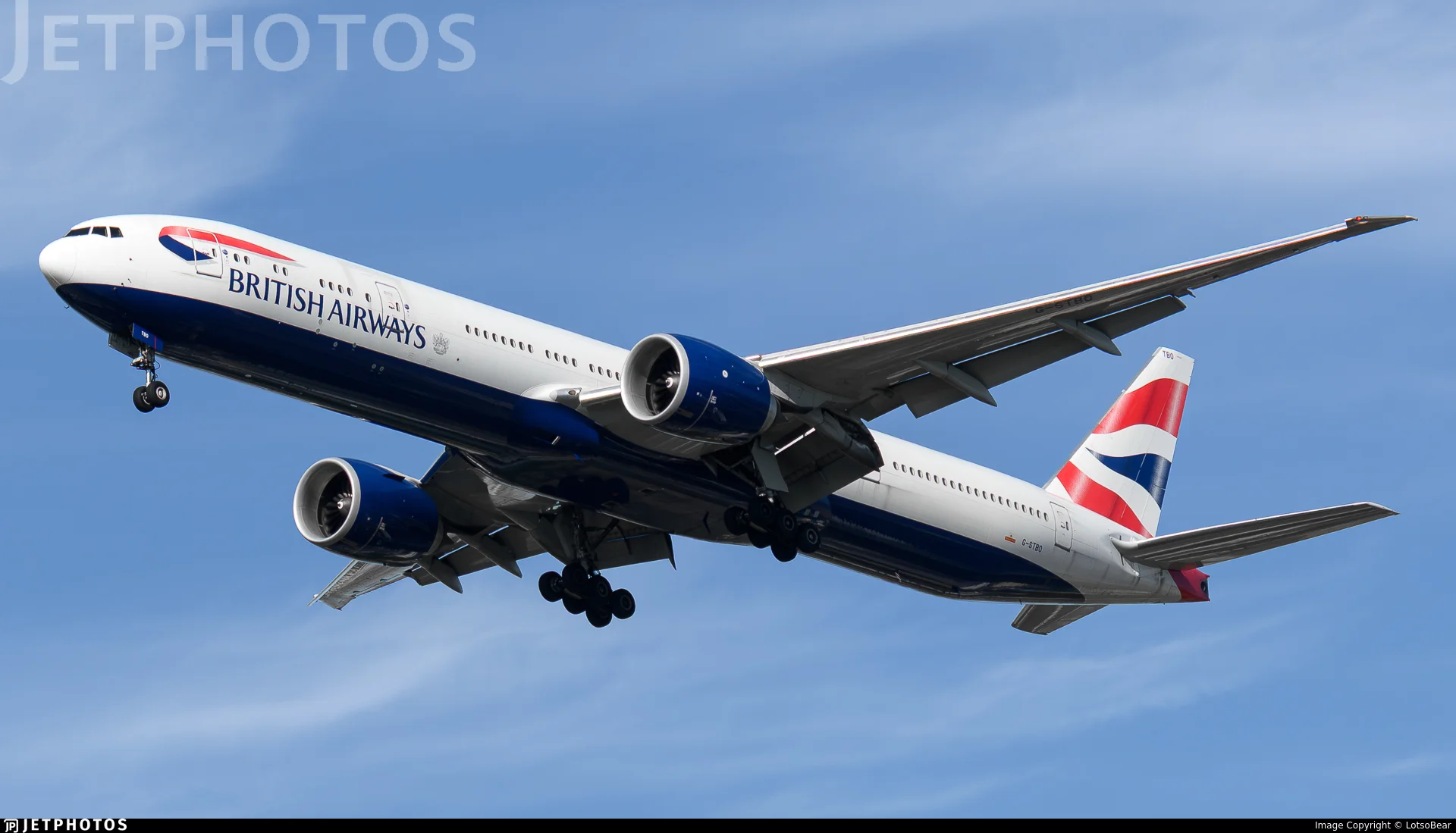 British Airways G-STBO B77W